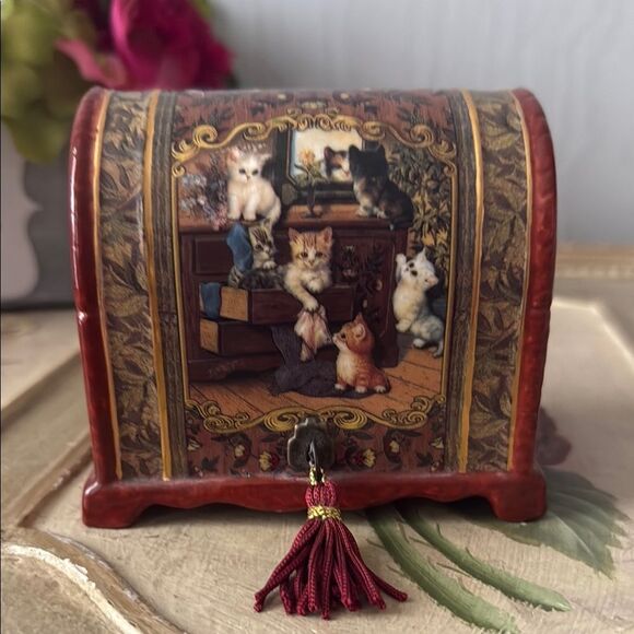 Vintage Kitten Capers Cat Tales Music Box Plays Don’t Worry Be Happy ‘02 Numered - Picture 1 of 11